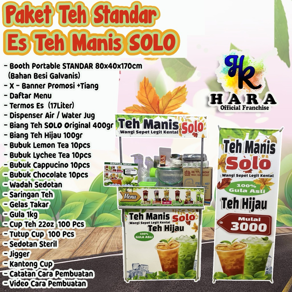 READY PAKETUSAHA/FRANCHISE MINUMAN ES TEH MANIS SOLO & ES TEH HIJAU SIAP JUALAN
