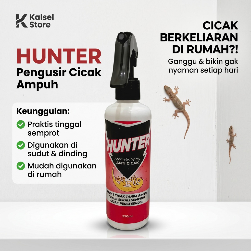 ( HUNTER ) pengusir cicak aromaterapy aromatic ampuh semprot anti cicak rumah racun cicak pengusir c