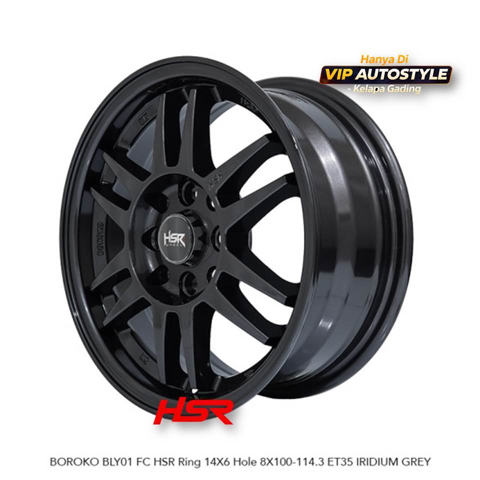 Velg R14 Agya Ayla Calya Sigra Xenia Ring 14 HSR BOROKO BLY01 Lubang 4 Bisa Tuker Tambah - HSR Ori