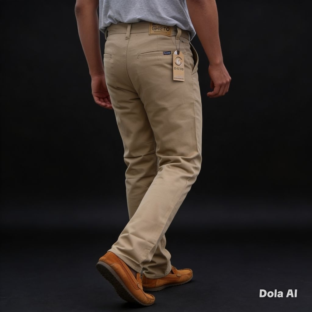 Celana Chino standar 28-50 original Gheto Mocca