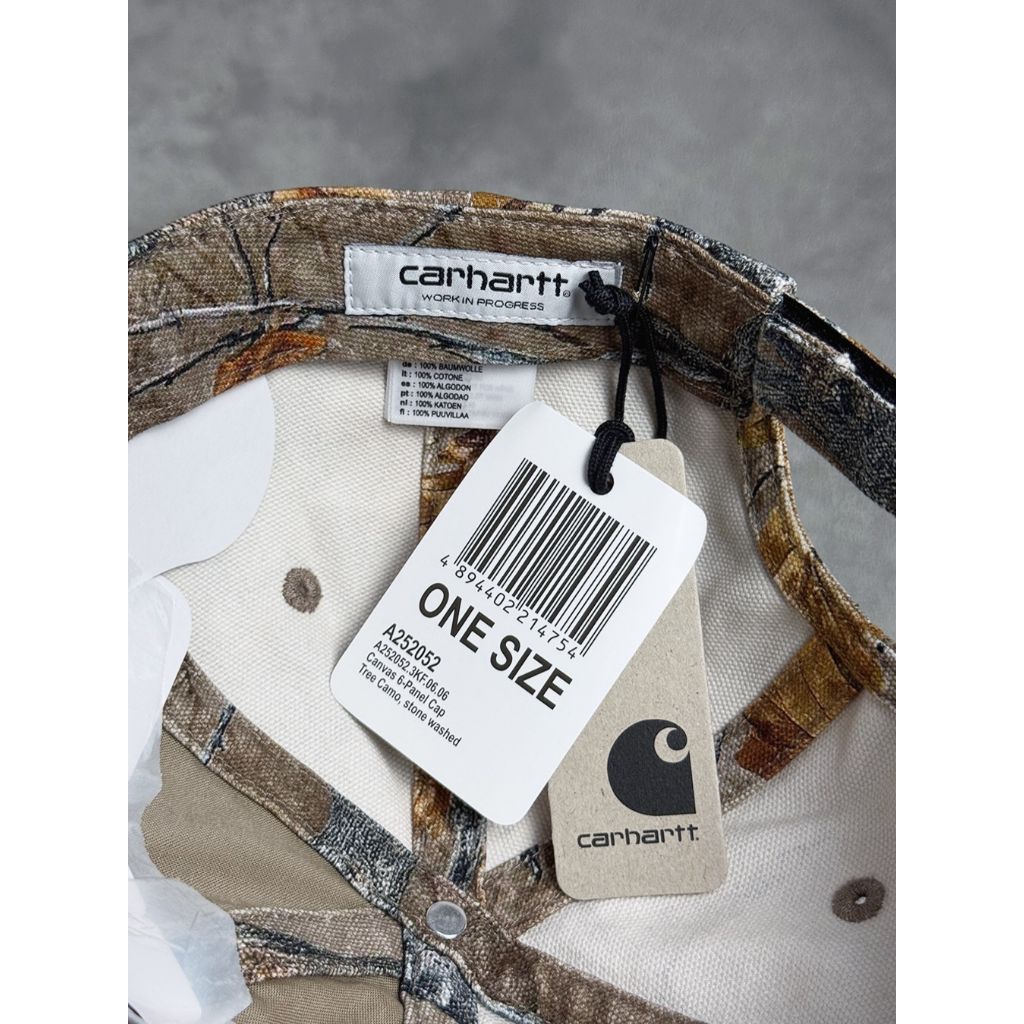 Carhartt WIP Canvas 6-Panel Cap Tree Camo Stone Washed/Topi