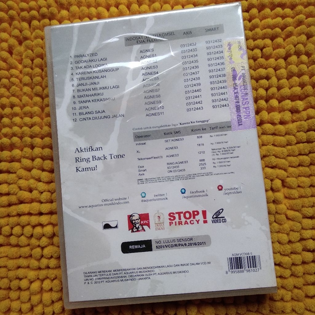 VCD KARAOKE AGNES MONICA AGNES IS MY NAME (ORIGINAL)