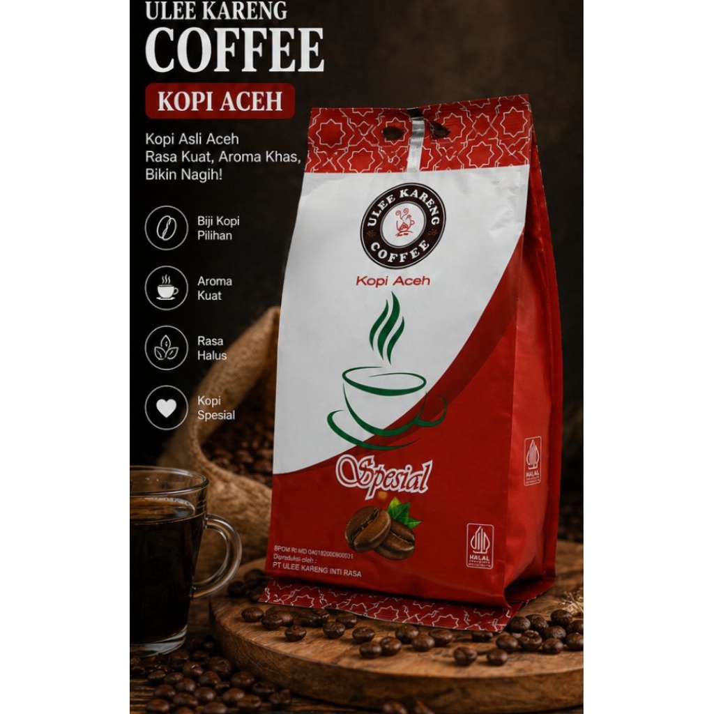 Kopi Aceh Ulee Kareng 300gr Original Bubuk Kopi Arabica – Rasa Kuat Aroma Khas Kopi Aceh Halal