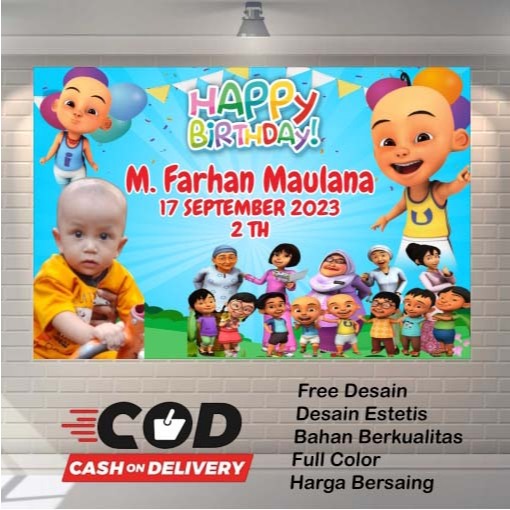 AMBIL Promonya Sekarang  BISA COD >> spanduk banner happy birthday ulang tahun anak upin ipin