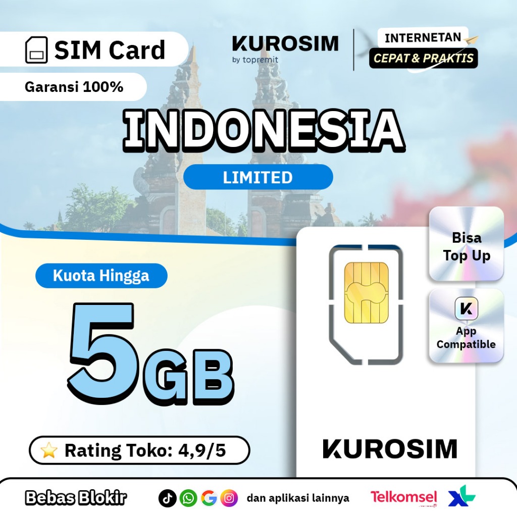 Kartu SIM Indonesia Bebas Blokir KUROSIM | Solusi IMEI Terblokir | SIMCard Handphone Inter Telkomsel