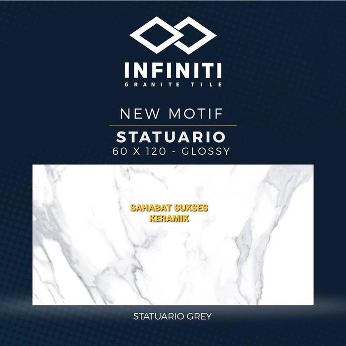 GRANIT INFINITY 60X120 STATUARIO GREY GLOSSY KW 1