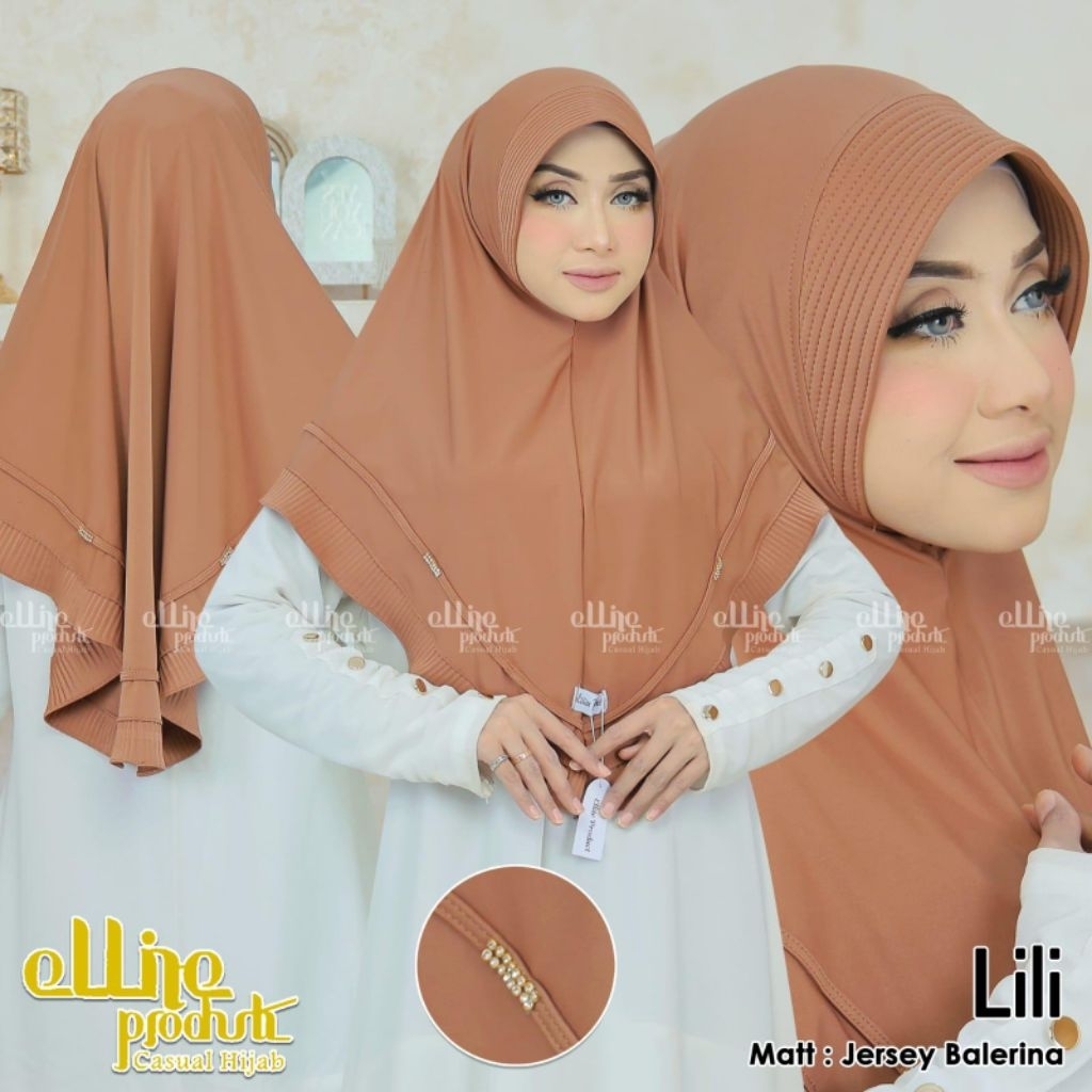 [ELLITE HIJAB] LILI•hijab instan pet polos•hijab instan jersey ballerina•jilbab list payet plisket•k