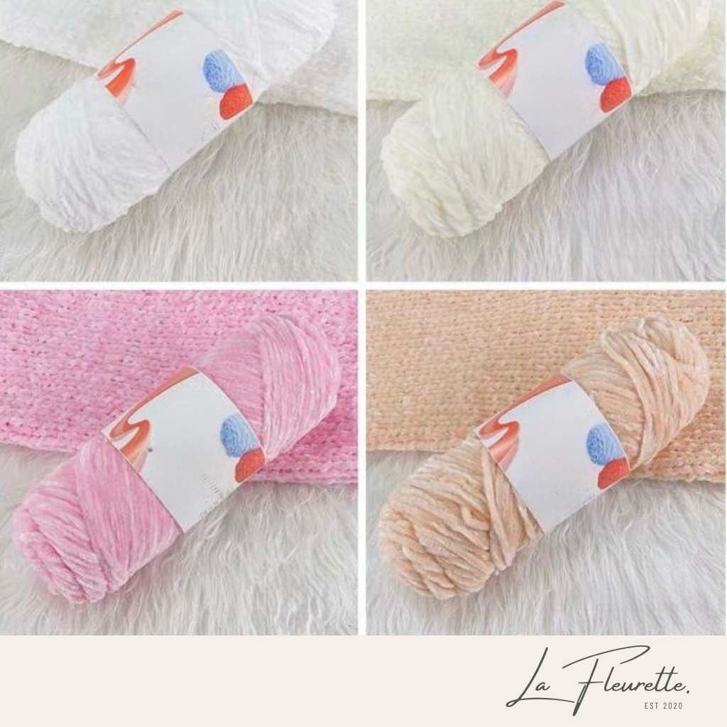 VELVET YARN 100g / BENANG RAJUT BLUDRU VELVET 100gr / VELVET KNITTING YARN 100g / BENANG BLUDRU 100g