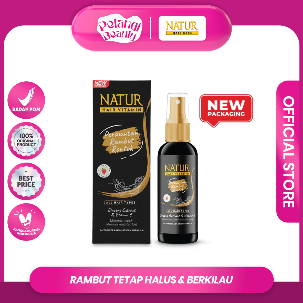PELANGI BEAUTY - Natur Hair Vitamin Gingseng Extract & Vitamin E 80ml || Vitamin Rambut