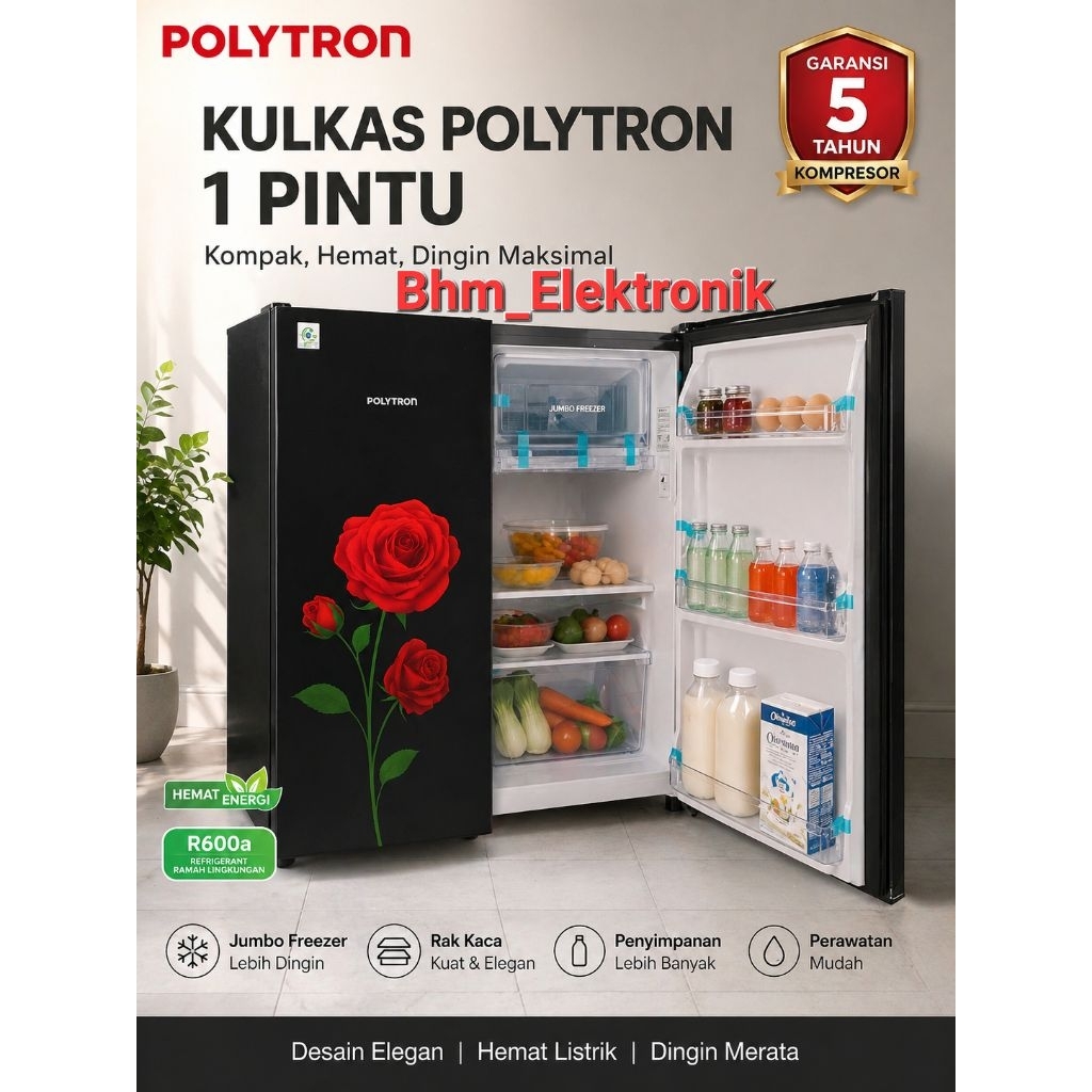 Kulkas Polytron PRA-15CRX 1pintu 150Liter Kulkas Polytron 1pintu