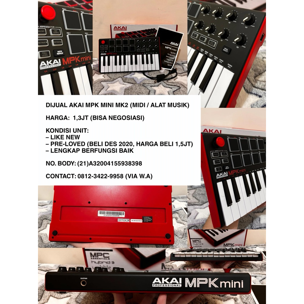 preloved akai mpk mini mk2 (midi/ alat musik)