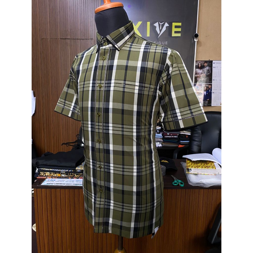 BAJU KEMEJA PRIA LENGAN PENDEK KEMEJA KOTAK KOTAK HIJAU KEMEJA PREMIUM KEMEJA FLANEL EXCLUSIVE TREND