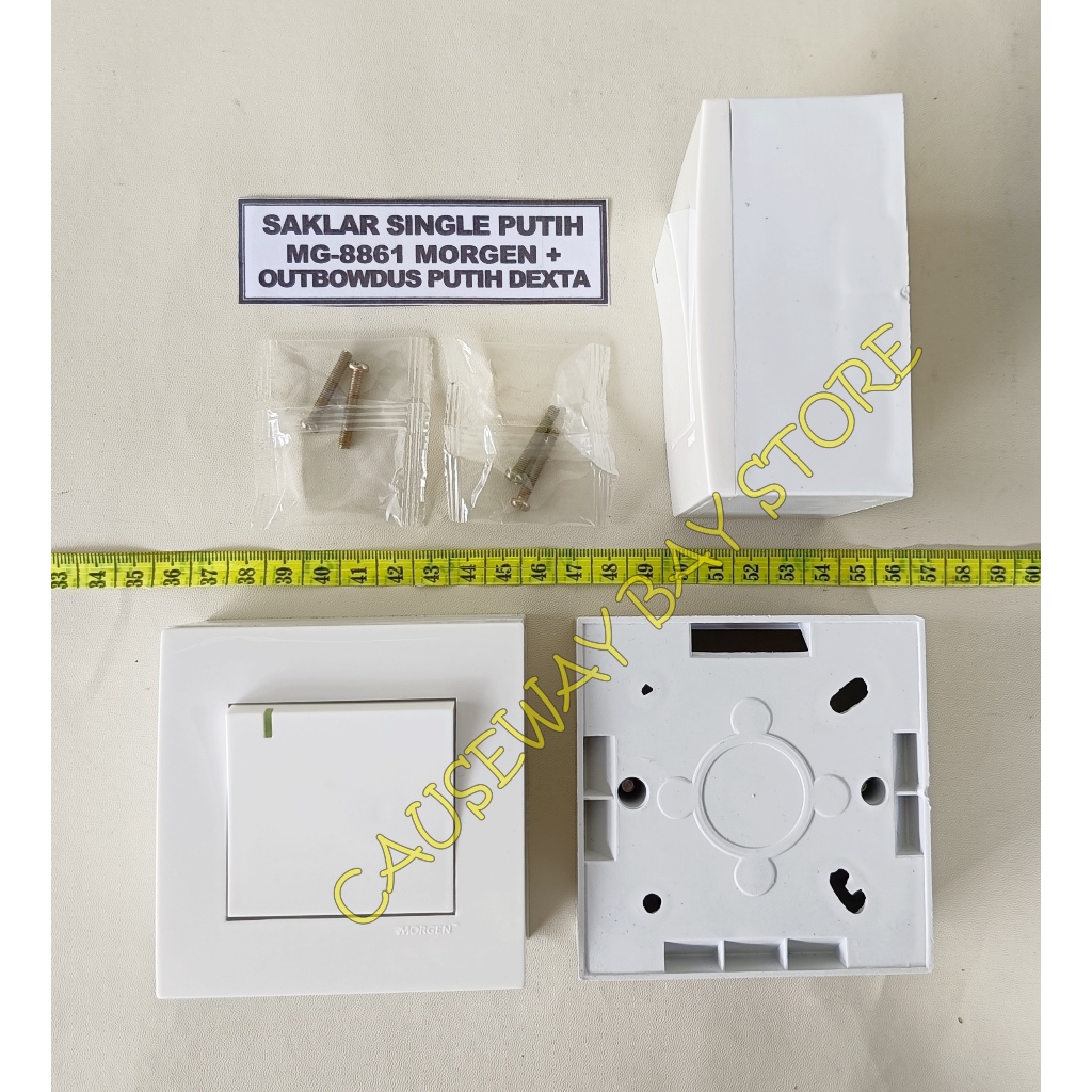 SAKLAR SINGLE MG-8861 MORGEN + OUTBOW DUS PUTIH DEXTA