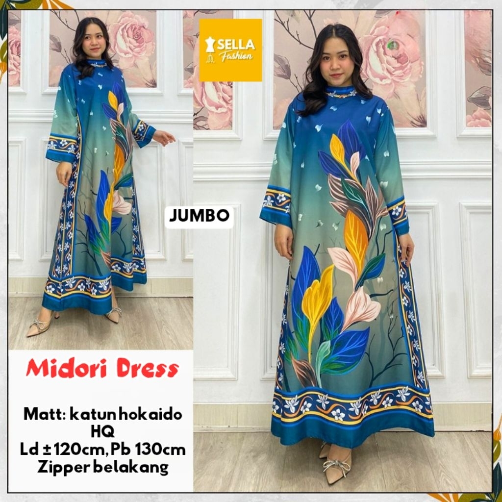 dress katun hokaido jumbo ld120 gloria helio kawaii naura gracella arra leafy melina midori cantika 
