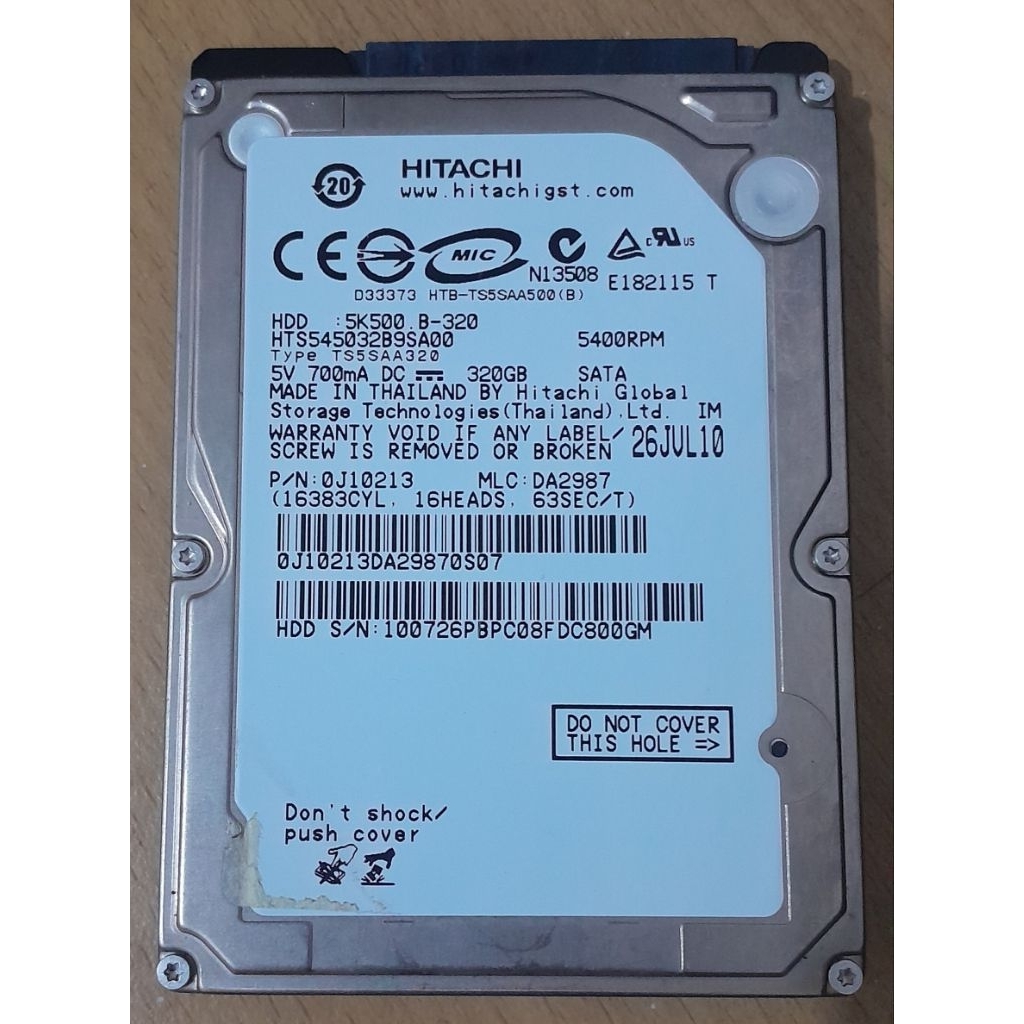 HDD Internal PS3 Hitachi 320GB Rusak / Tidak Normal / Sparepart