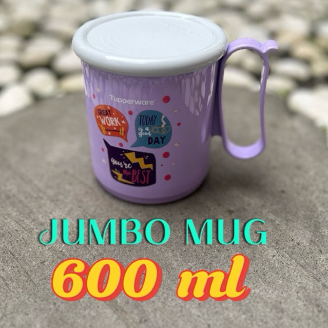 GELAS JUMBO BERTUTUP ( JUMBO MUG ) TUPPERWARE ORIGINAL NEW