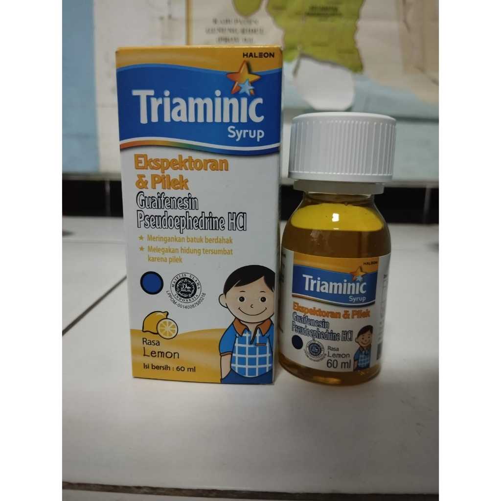 Triaminic Syrup Ekspektoran & Pilek Rasa Lemon 60ml Guafenesin Pseudoephedrine HCl