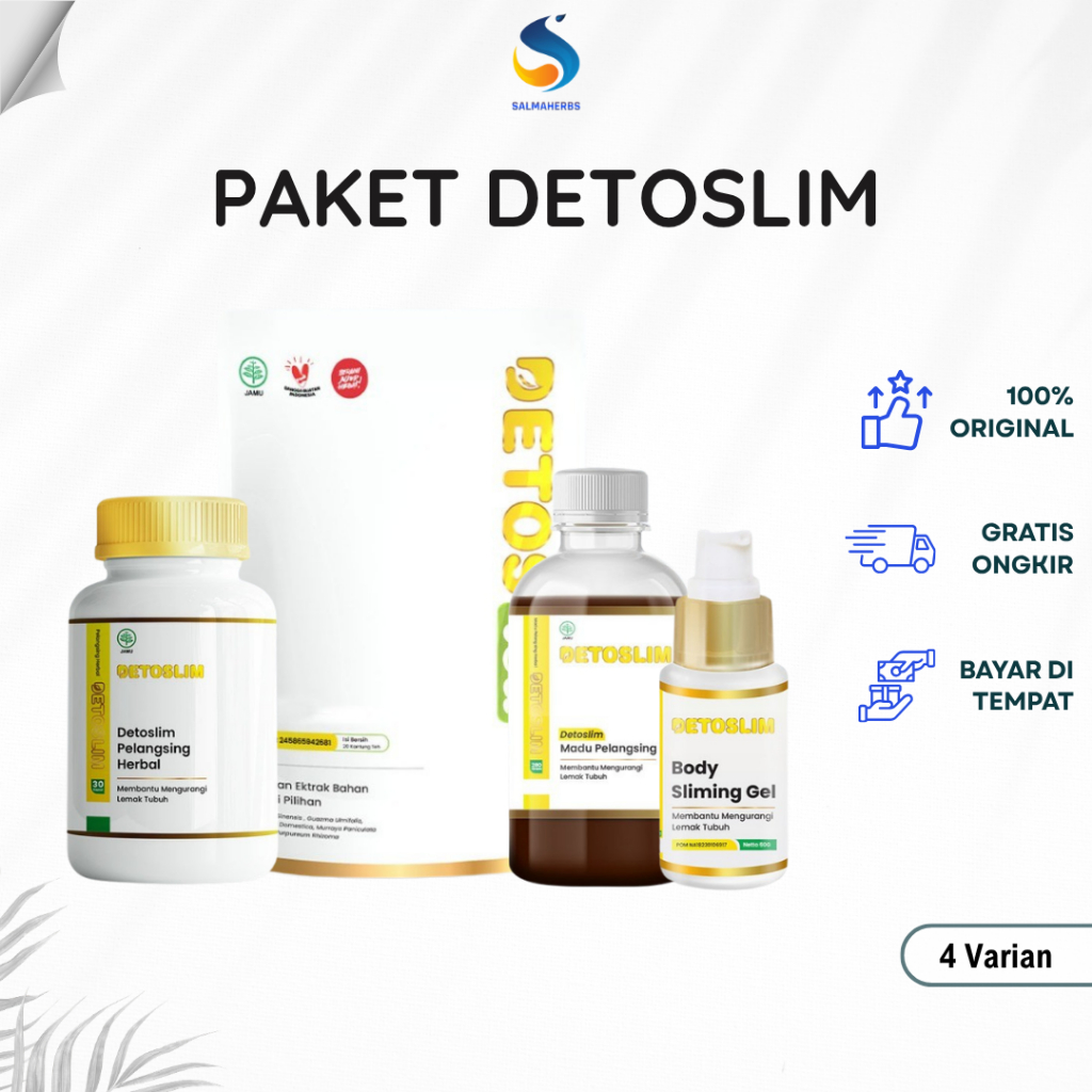 Paket Detoslim Herbal Madu Pelangsing Alami Bantu Lancarkan BAB Dan Detox Tubuh Original 100% BPOM