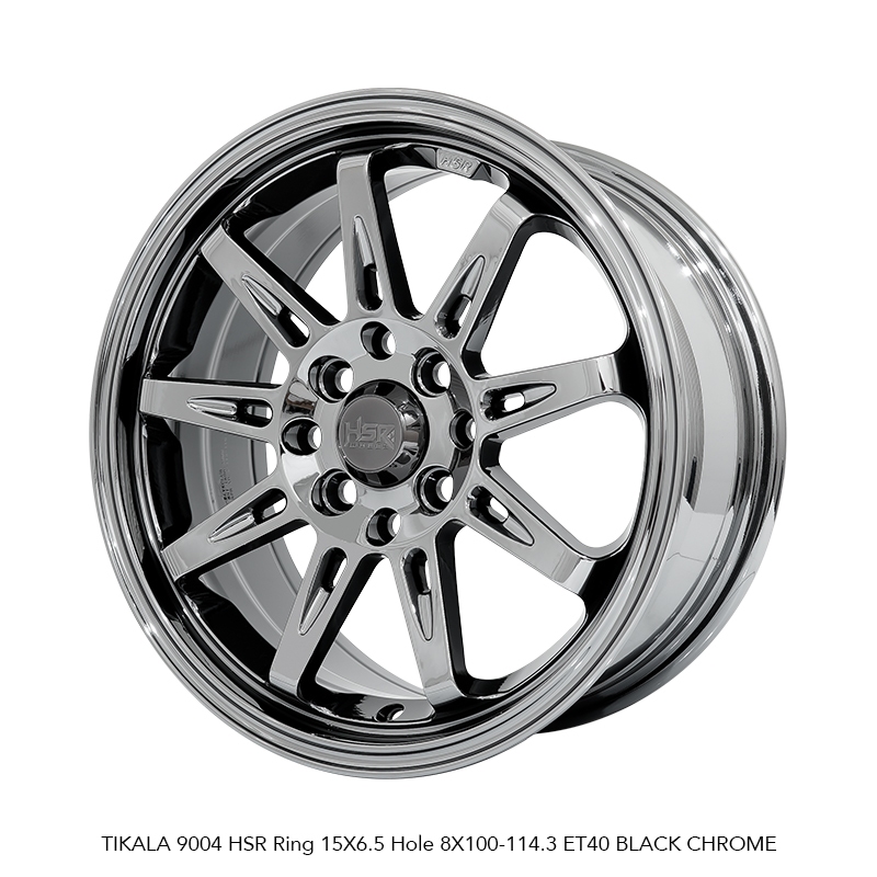 VELG MOBIL R15 HSR TIKALA 9004 HSR R15X6,5 H8X100-114,3 ET40 BLACK CHROME 4 PCS VELG