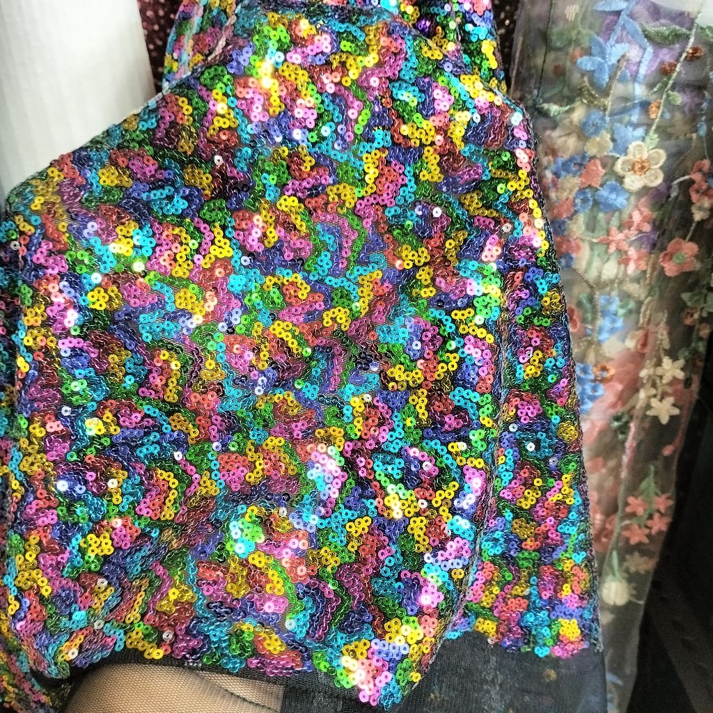bahan kain tile sequin gradasi mewah terbaru/tile Payet ombre antik import/tile seribu payet cantik