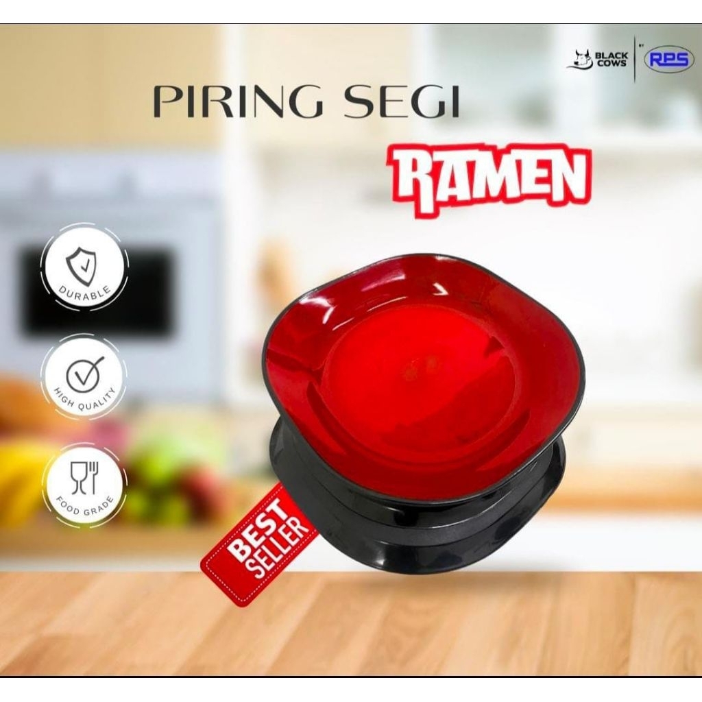 PAKET 1 LUSIN PIRING RAMEN MERAH HITAM