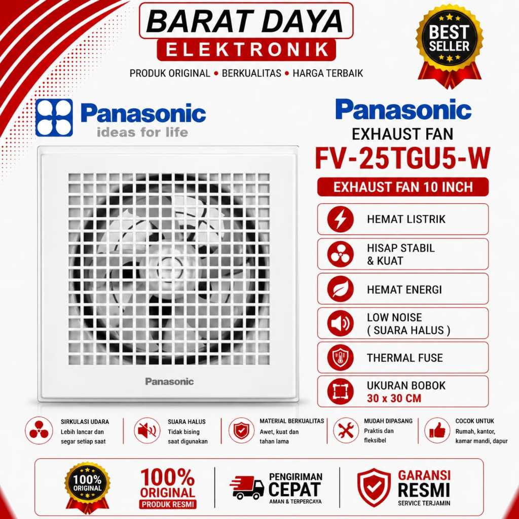 Kipas Exhaust Plafon 10 Inci Blower Hisap Udara untuk Dapur dan Kamar Mandi