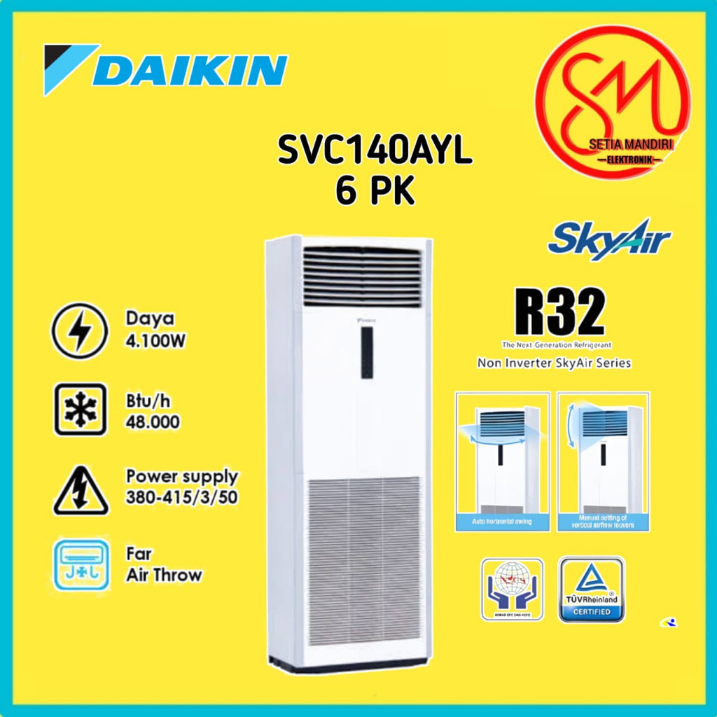 Daikin AC Floor Standing SVC85AYL[3PK] / SVC100AYL[4PK] / SVC125AYL[5PK] / SVC140AYL[6PK] 3 Phase
