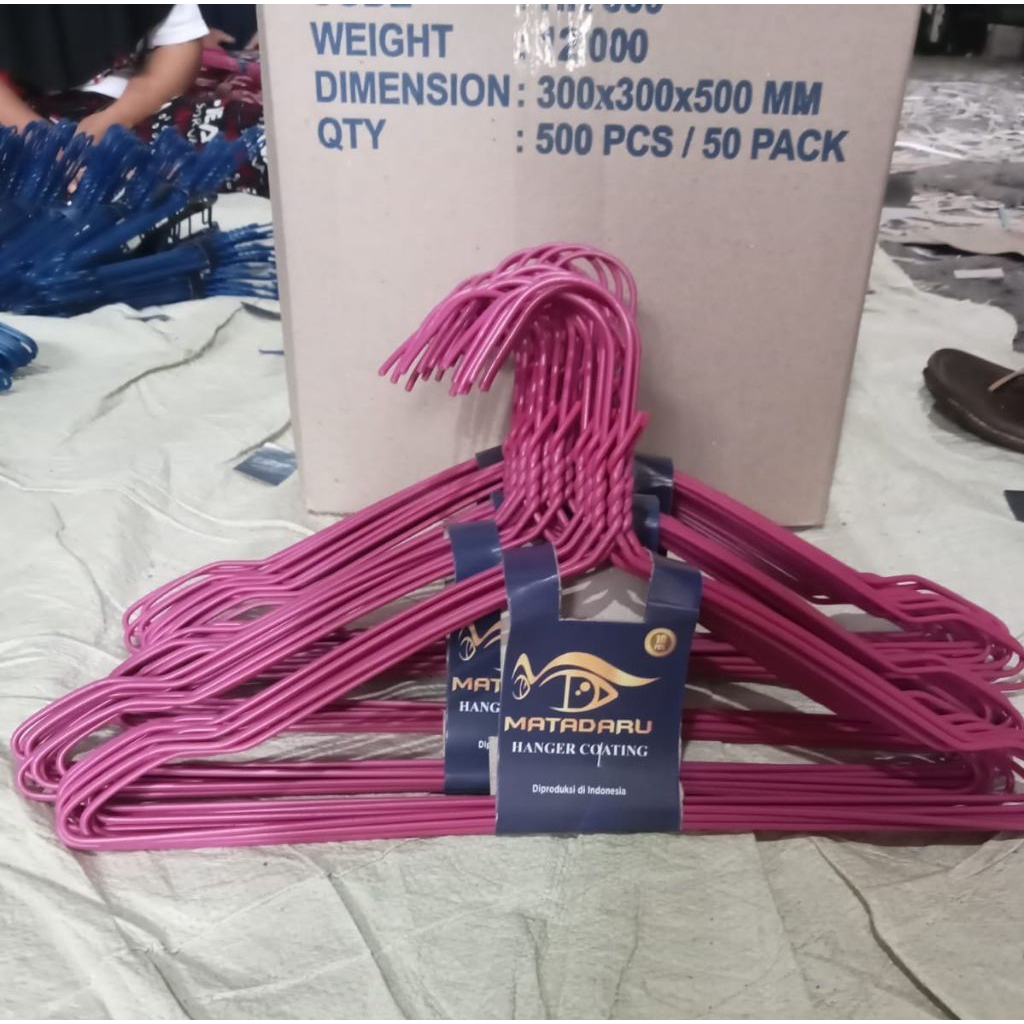 Gantungan Baju Tebal Anti Karat Murah Gratis Ongkir Hanger Kawat Hanger Kawat Lapis PVC Warna HANGER
