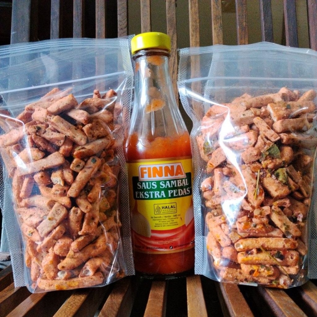 Basreng Stik Pedas Daun Jeruk 200gr - Pedas Gurih Kriuk Poll - KHUSUS INSTAN & SAMEDAY Sidoarjo Sura