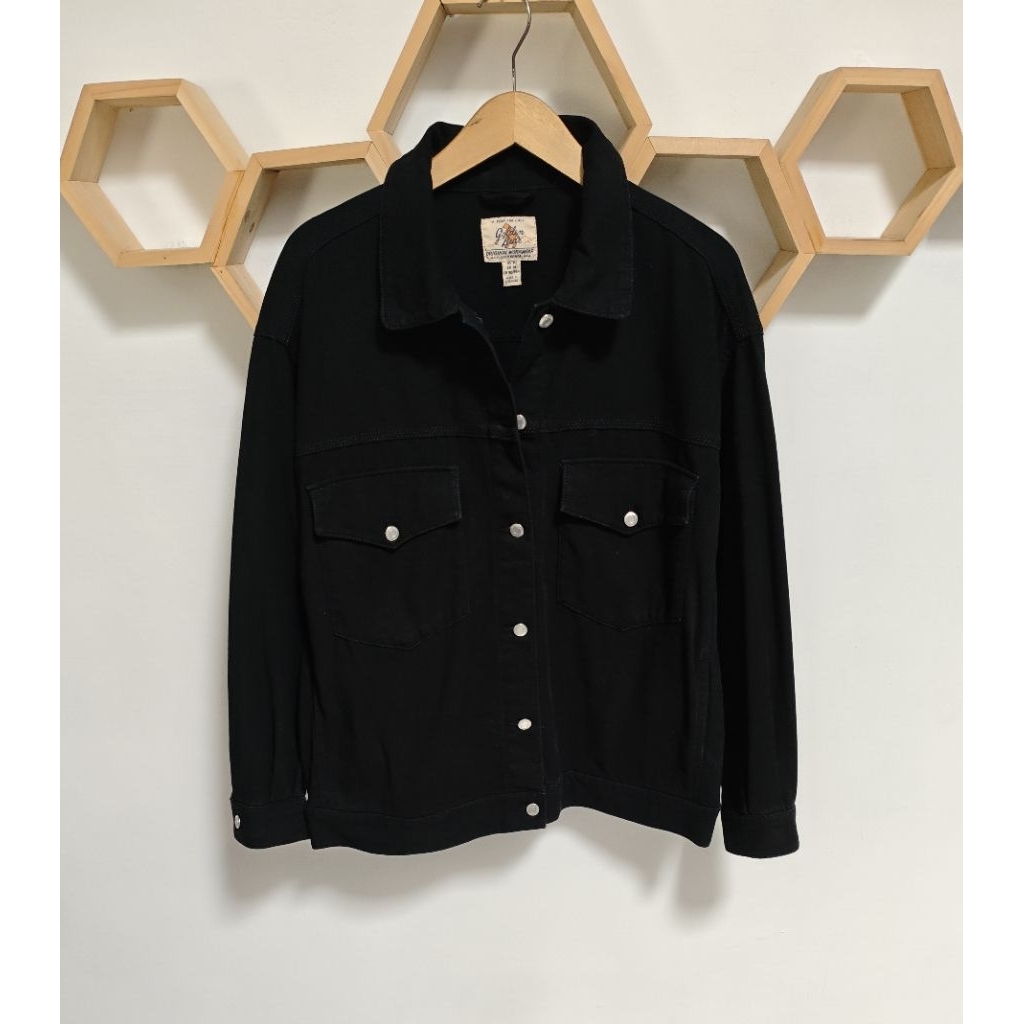 JACKET JEANS GOLDEN BEAR HITAM PRIA SIZE XL