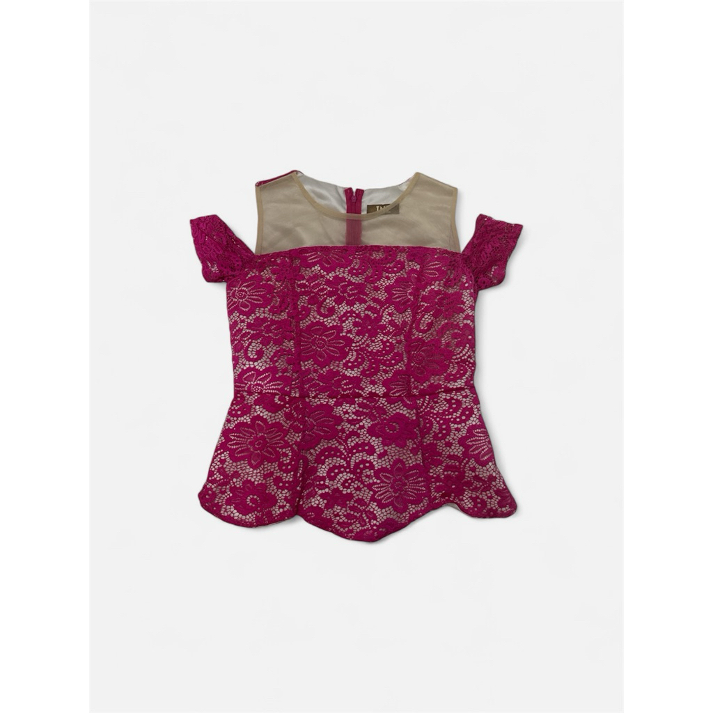 Atasan renda pink preloved