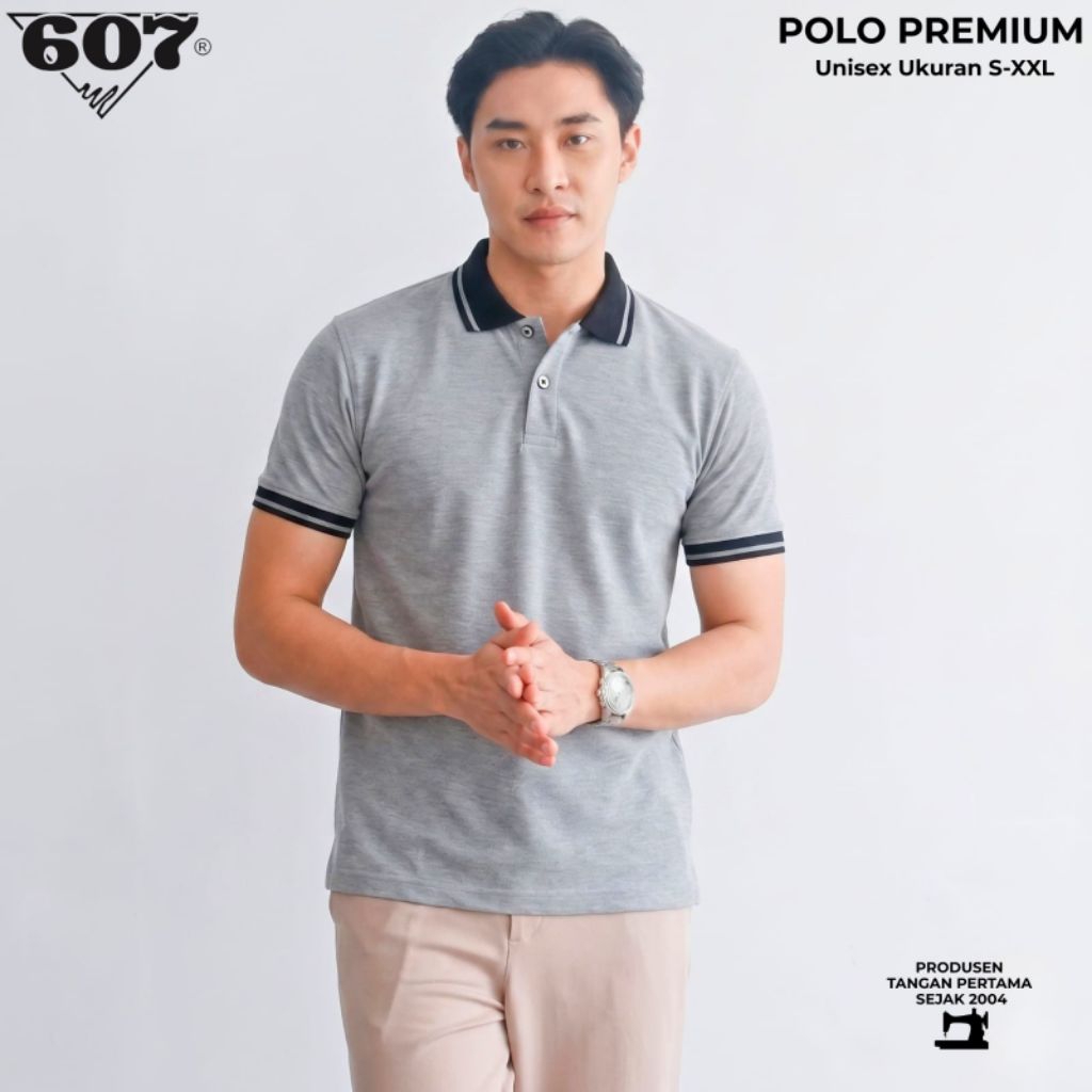 607 PRATAMA Kaos Polo Pria Pendek Premium Baju Polo Lengan Pendek Polo Kombinasi
