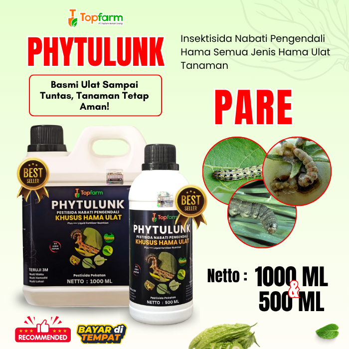 Insektisida Hama Daun Pare / Pestisida Hama Ulat Daun Pare Kering / Obat Ulat Topfarm / Obat Ulat Pa