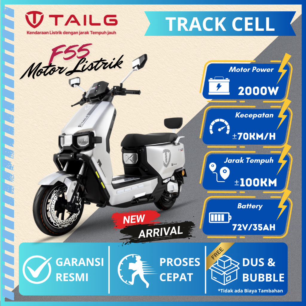 Motor Listrik TAILG F55 Power 2000 Watt 72V/35AH Motor Listrik Terbaru - Bisa STNK BPKB