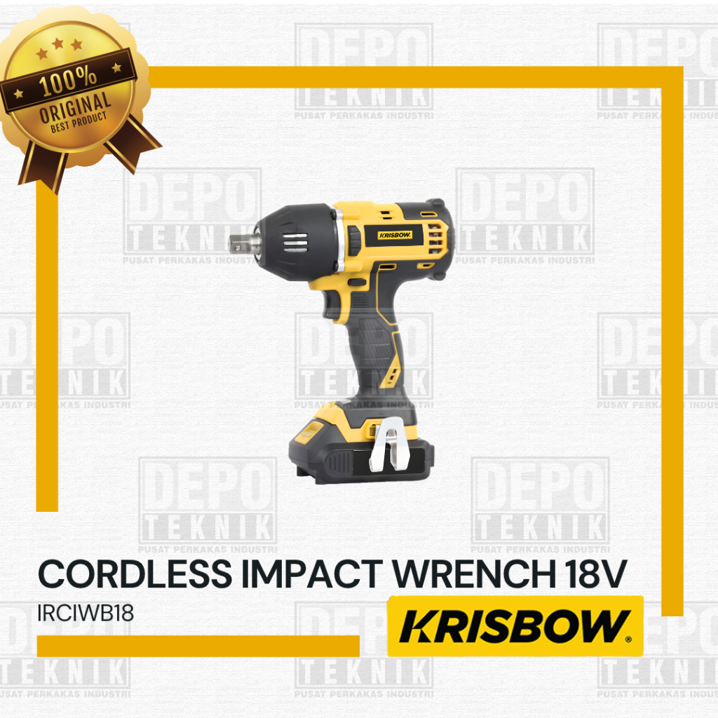 KRISBOW Cordless Impact Wrench 18V IRCIWB18 / Mesin Impact Wrench Cordless 18 V Irciwb18