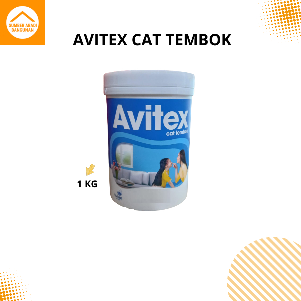 Cat Tembok Avitex 1kg warna cream light - Anti Jamur, Tahan Lama, Warna Tidak Mudah Pudar