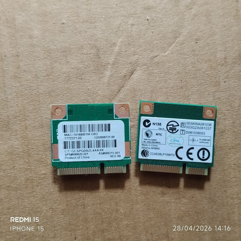 WIFI CARD PCI COPOTAN LAPTOP  RANDOM NORMAL