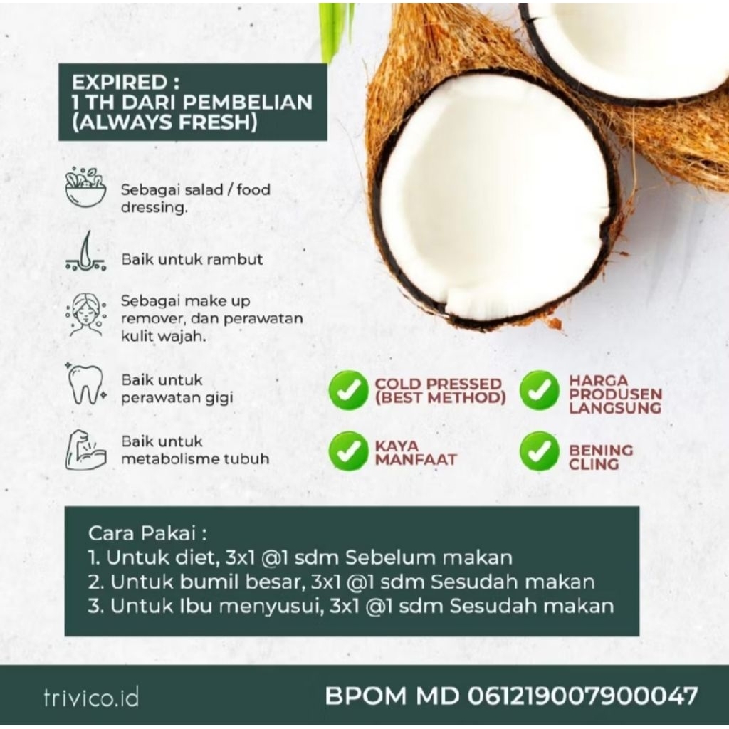 Trivico coconut oil