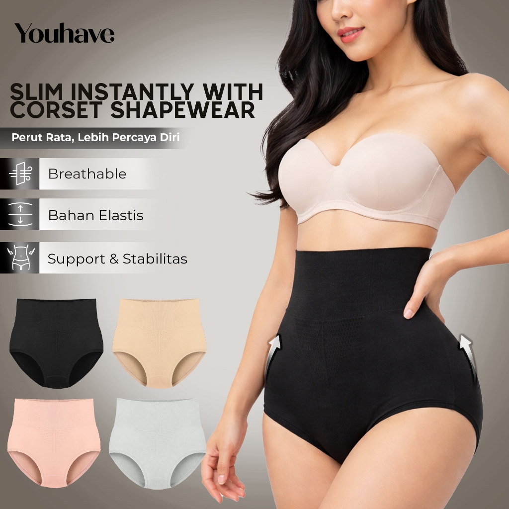 LIPTON 3PCS Celana Dalam Korset Jumbo Panty CD Korset Maxi Premium Wanita Perempuan 300077