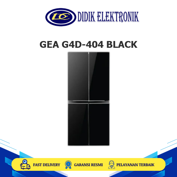 GEA G4D-404 BLACK KULKAS 4 PINTU Fridge Freezer SIDE BY SIDE G4D-404 BLACK G4D-404 G4D404 G4D 404