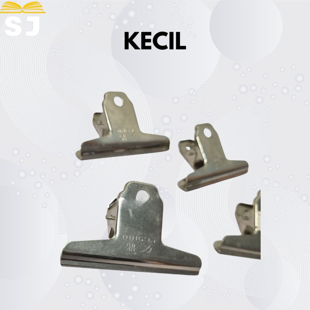 BULLDOG BESI KECIL BESAR TANGGUNG | JEPITAN BESI | BULLDOG CLIP | PENJEPIT KERTAS | BULLDOG CLIP KLI