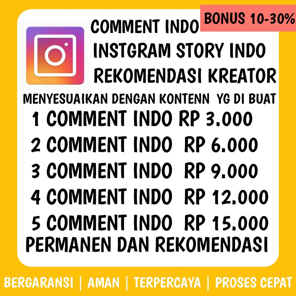 Instagram Story Comment Indonesia Termurah Aktif Permanent