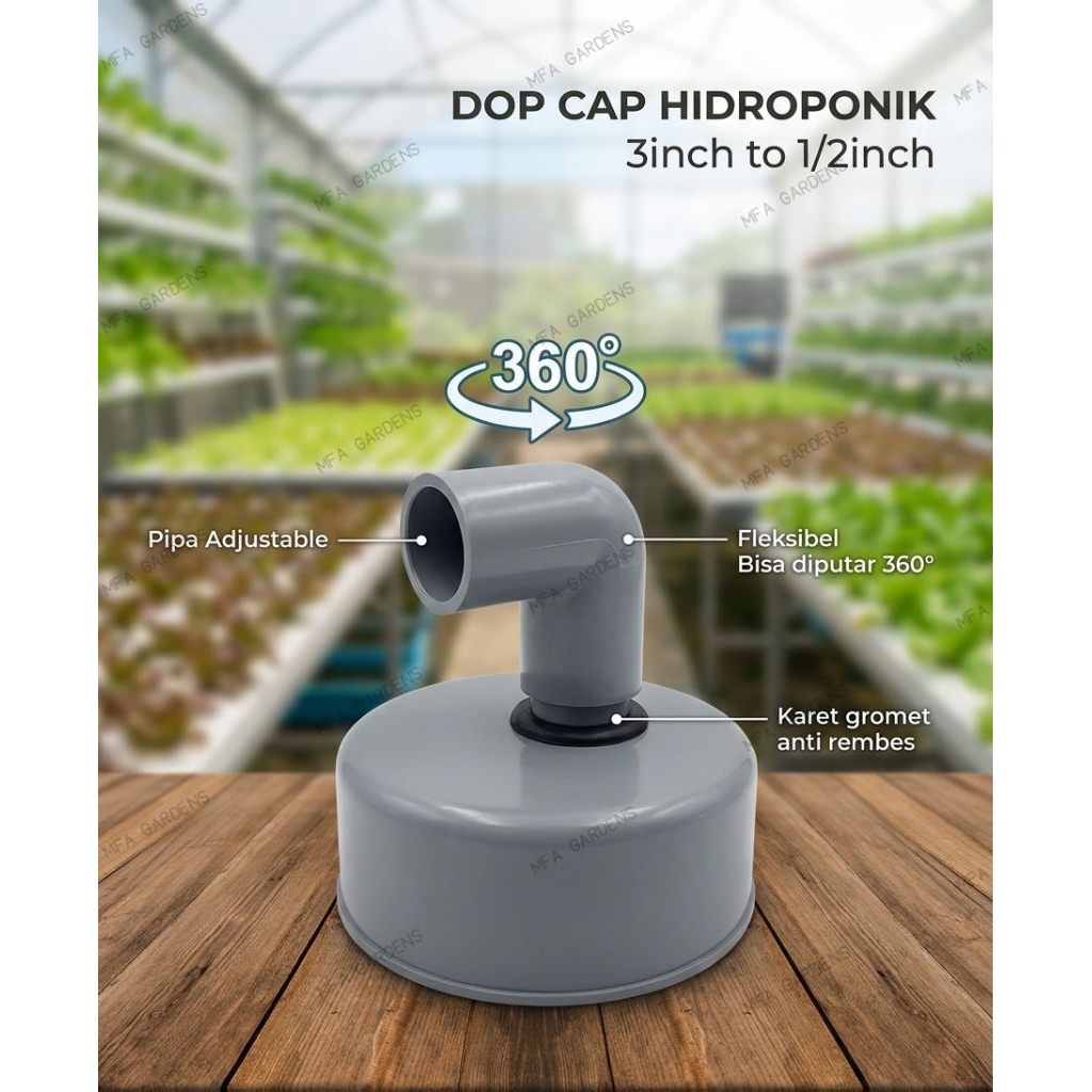 DOP CAP Hidroponik 3inch ke 1/2inch | tutup pipa hidroponik