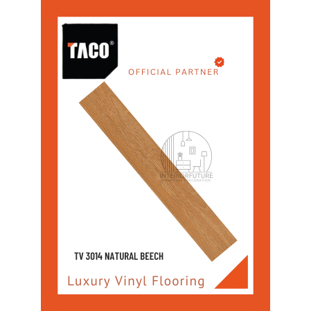 Vinyl Plank Taco Flooring 3mm TV - 3014 Natural Beech, per box