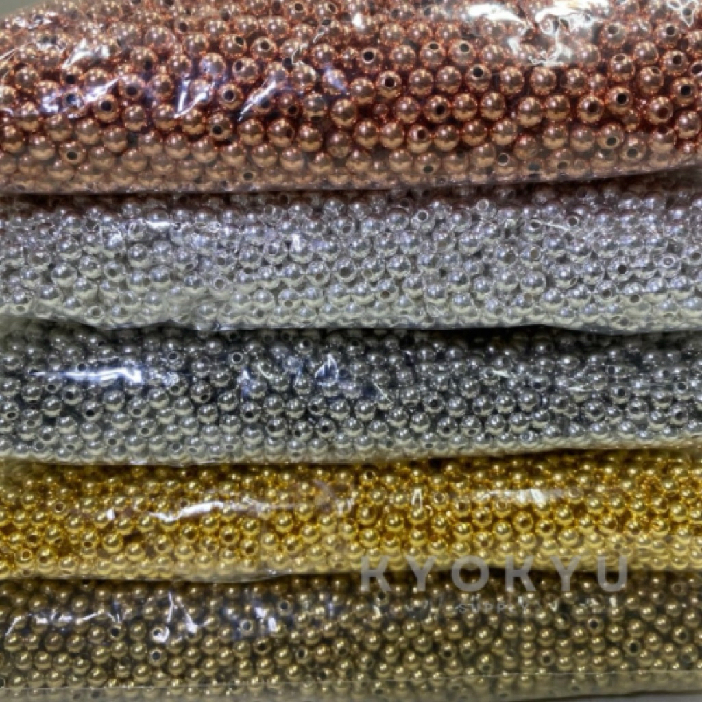 chrome mutiara jepang 3mm 4mm 5mm 6mm gold silver rosegold payet manik mote metalik