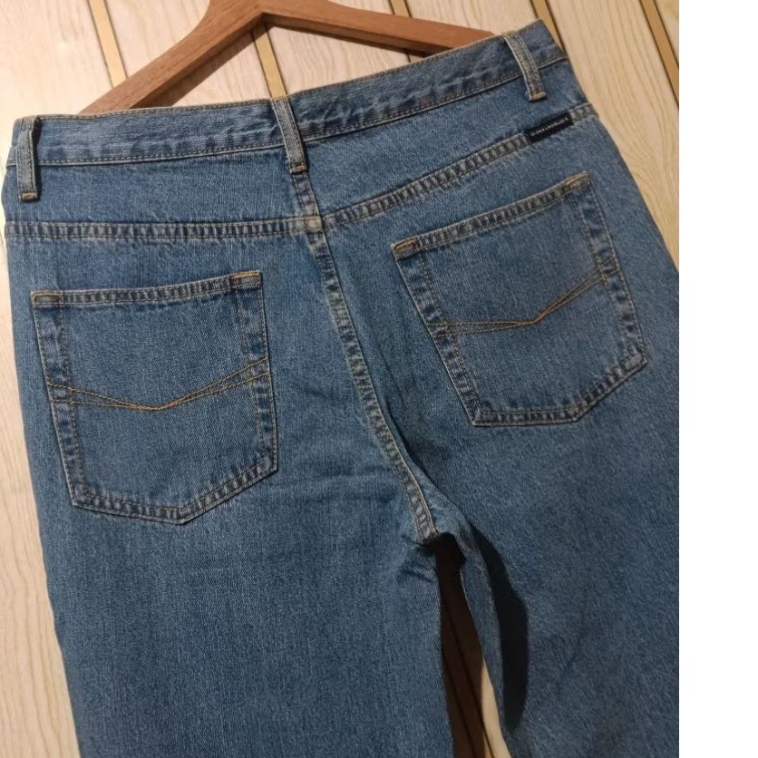 Celana jeans pria GIORDANO BLUES ESSENTIAL mid rise Regular Straight Original size 32