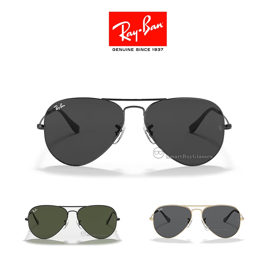 Kacamata Hitam Ray-Ban Aviator Original RB3025 pria wanita Sunglasses 62mm Asli 100% black green Lar