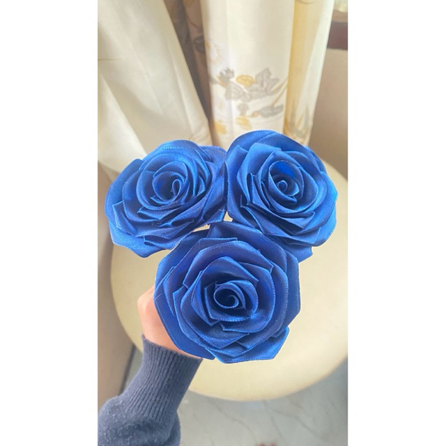 bunga pita satin 4cm| bunga satin|pita satin|bunga mawar satin| bunga mawar| bunga satuan|satin bung