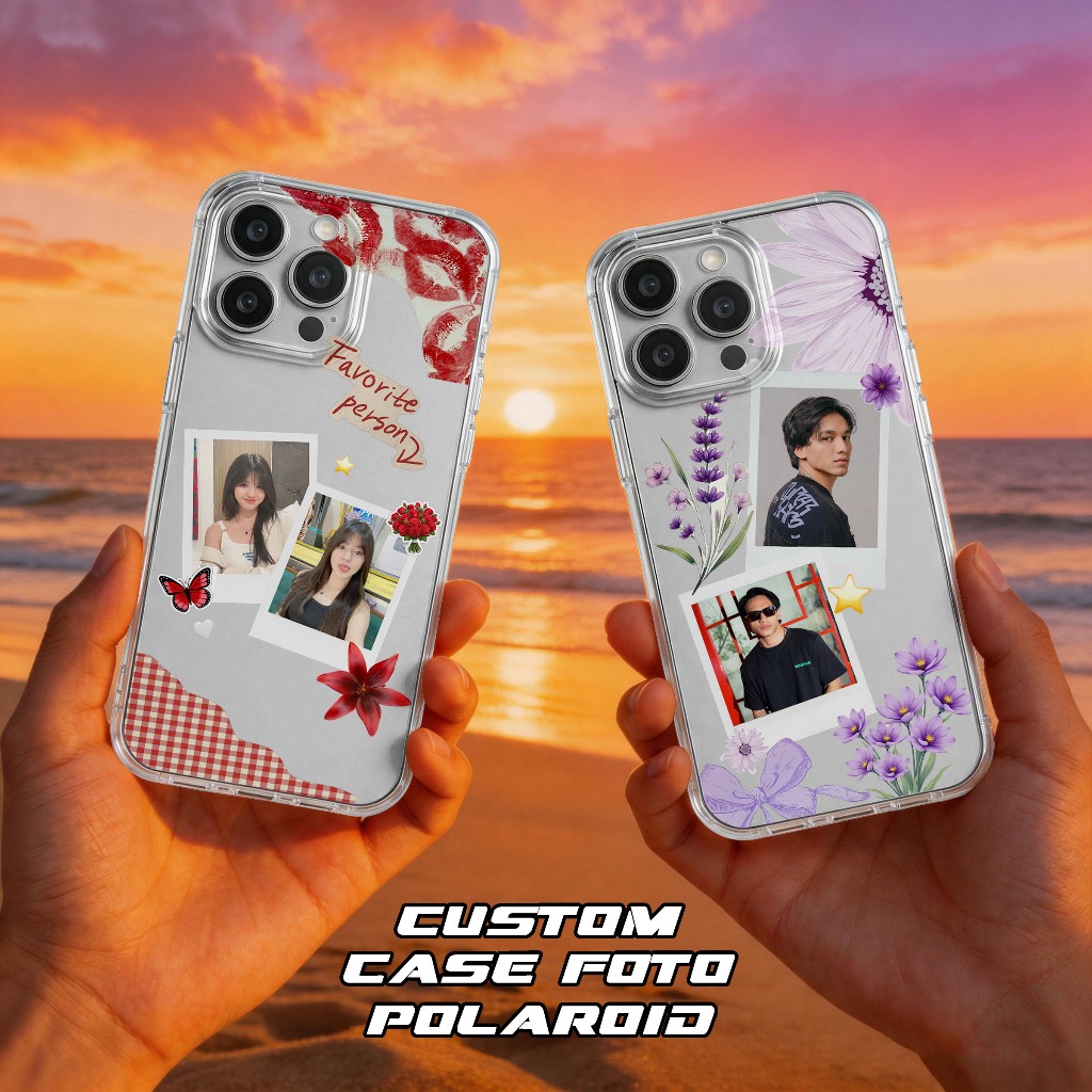 CASING SOFTCASE CUSTOM POLAROID (BISA PAKAI FOTO SENDIRI) CLEAR CASE PREMIUM PRO CAMERA KOMPATIBLE U