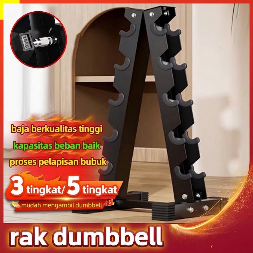 Rak Dumble Vertical Rak Dumble Triangle Rak Penyimpanan Barbel Tempat Penyimpanan Barbel Untuk Gym D